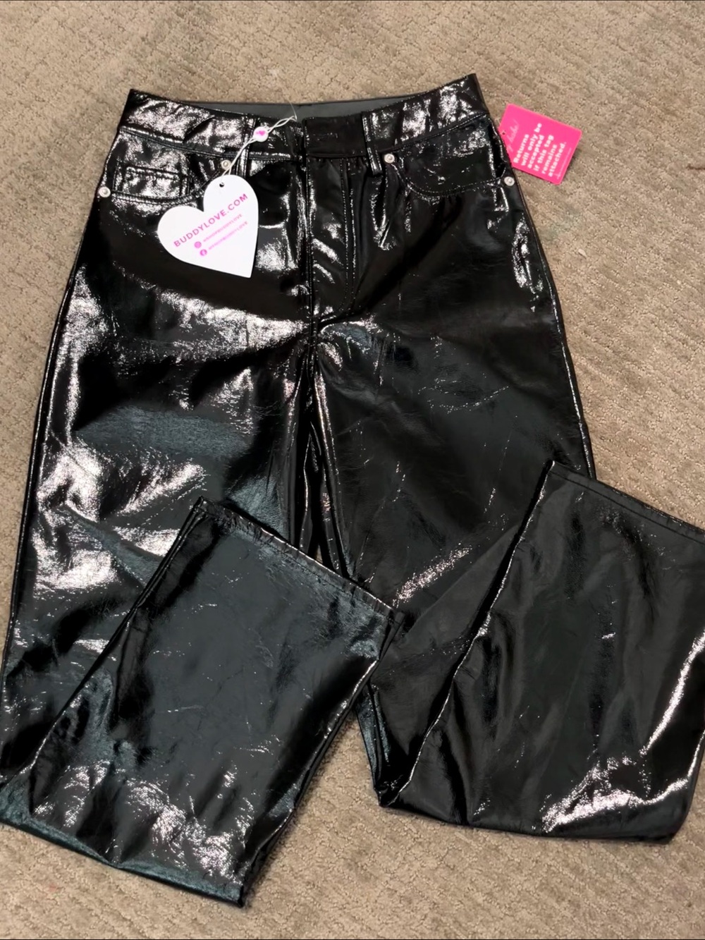 NWT BuddyLove leather pants biker western statement block goth whimsigoth 90s